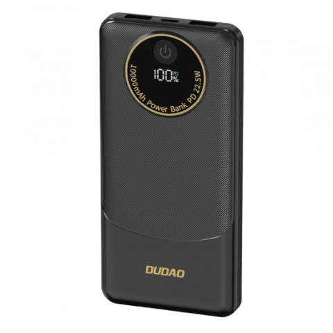 Nešiojamas įkroviklis - akumuliatorius 10000mAh 2xUSB + USB C 22.5W juodas Dudao K12 